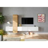 WOHNWAND  in Weiß, Eichefarben  282/160/37 cm  - Eichefarben/Weiß, Design, Holzwerkstoff (282/160/37cm) - Celina Home