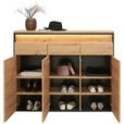 GARDEROBE 4-teilig  in 248/200/38 cm  - Schwarz/Eiche Artisan, KONVENTIONELL, Glas/Holzwerkstoff (248/200/38cm) - Voleo