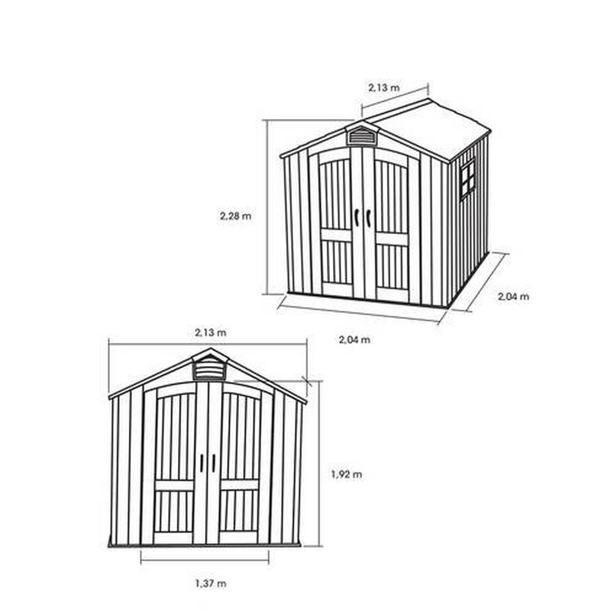 GERÄTEHAUS 204/227/204 cm  - Grau, Basics, Kunststoff (204/227/204cm) - Ambia Garden