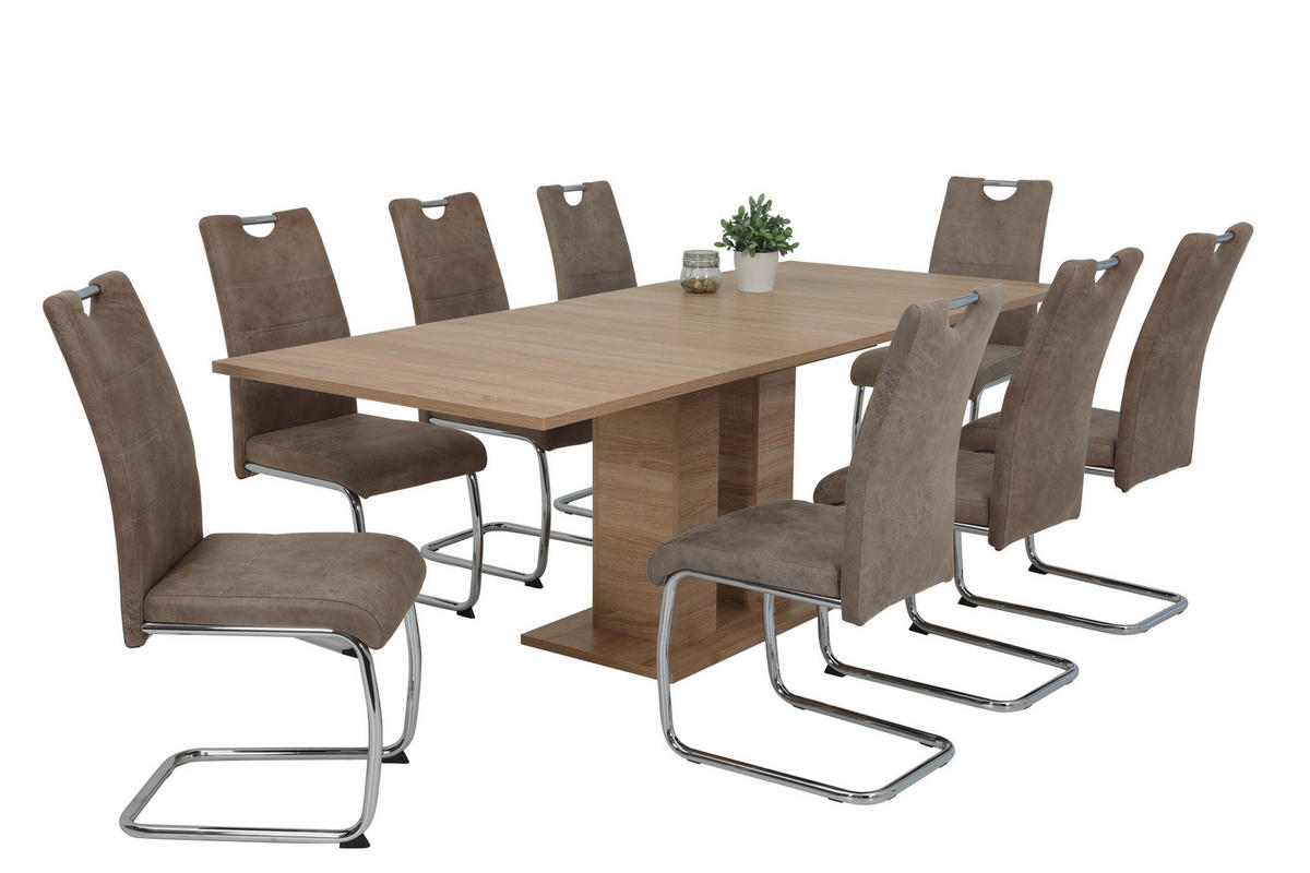 SCHWINGSTUHL  in Mikrofaser  - Chromfarben/Beige, KONVENTIONELL, Textil/Metall (43/98/59cm) - Carryhome