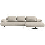 ECKSOFA in Chenille Creme  - Creme/Schwarz, Design, Textil/Metall (334/168cm) - Dieter Knoll