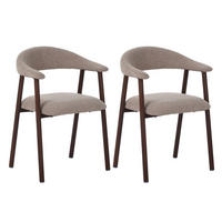 ARMLEHNSTUHL-SET 2 Stück  in Stahl Bouclé  - Sandfarben, MODERN, Textil/Metall (55/82/55cm) - Livetastic
