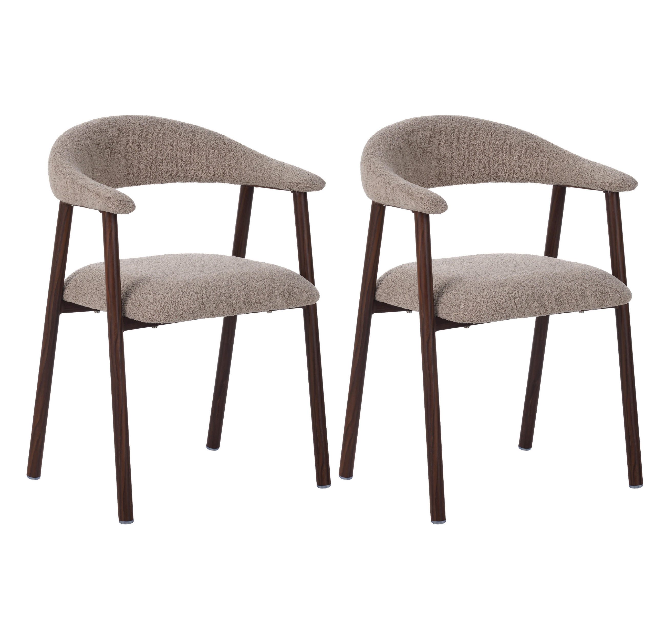 Livetastic Armlehnstuhl-Set Suki Walnuss Sand 55x82x55 cm
