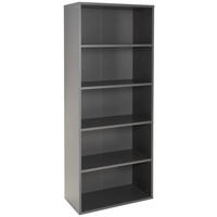PISARNIŠKI REGAL 80/197/40 cm barve grafita  - črna/barve grafita, Moderno, umetna masa/leseni material (80/197/40cm) - Novel