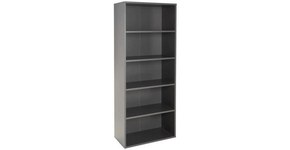AKTENREGAL 80/197/40 cm  - Schwarz/Graphitfarben, MODERN, Holzwerkstoff/Kunststoff (80/197/40cm) - Novel