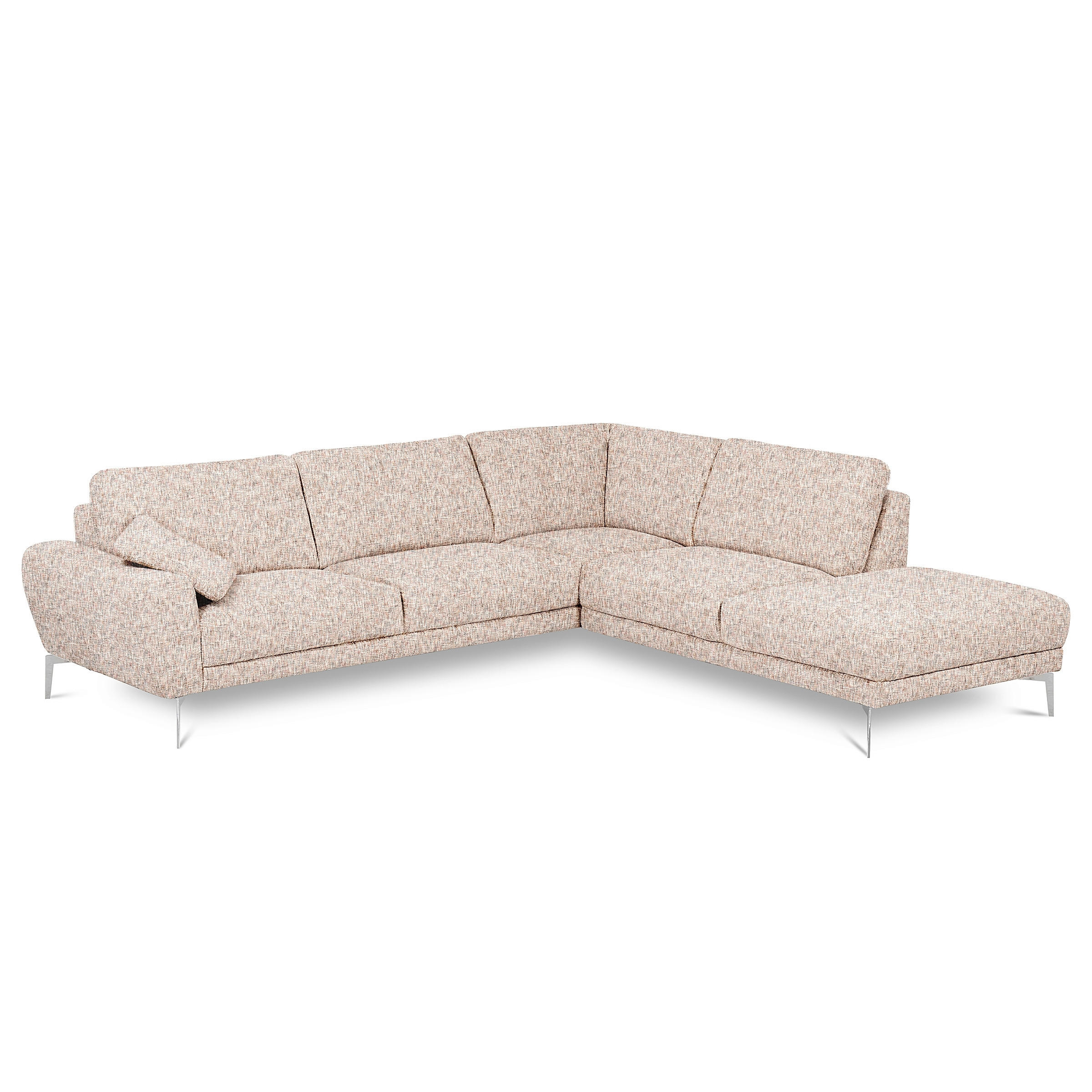 ECKSOFA  Webstoff Blau, Gelb, Rot, Weiss  - Chromfarben/Blau, Design, Textil/Metall (273/250cm) - Livetastic