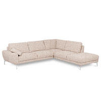 ECKSOFA  Webstoff Blau, Gelb, Rot, Weiss  - Chromfarben/Blau, Design, Textil/Metall (273/250cm) - Livetastic