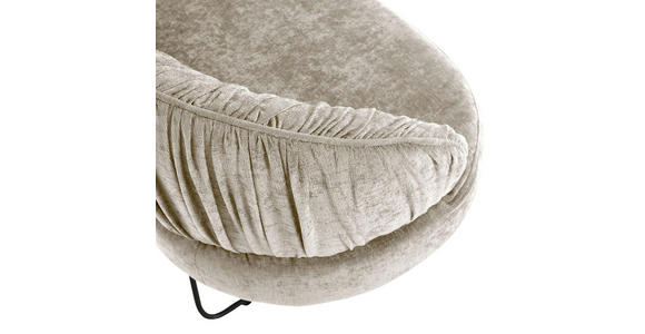 SITZBANK 202/88/65 cm Flachgewebe Beige Metall - Beige/Schwarz, Design, Textil/Metall (202/88/65cm) - Novel