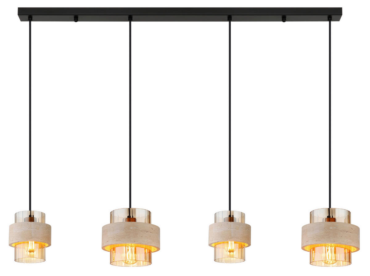 HÄNGLAMPA Daren 108,7/18/120 cm  - orange/beige, Basics, metall/glas (108,7/18/120cm)