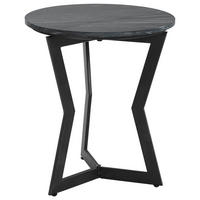BEISTELLTISCH in Metall, Stein 45/45/52 cm  - Schwarz, Design, Stein/Metall (45/45/52cm) - Novel