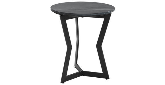 BEISTELLTISCH in Metall, Stein 45/45/52 cm  - Schwarz, Design, Stein/Metall (45/45/52cm) - Novel