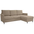 ECKSOFA in Chenille Graubraun  - Graubraun/Schwarz, KONVENTIONELL, Holz/Textil (159/221cm) - Carryhome