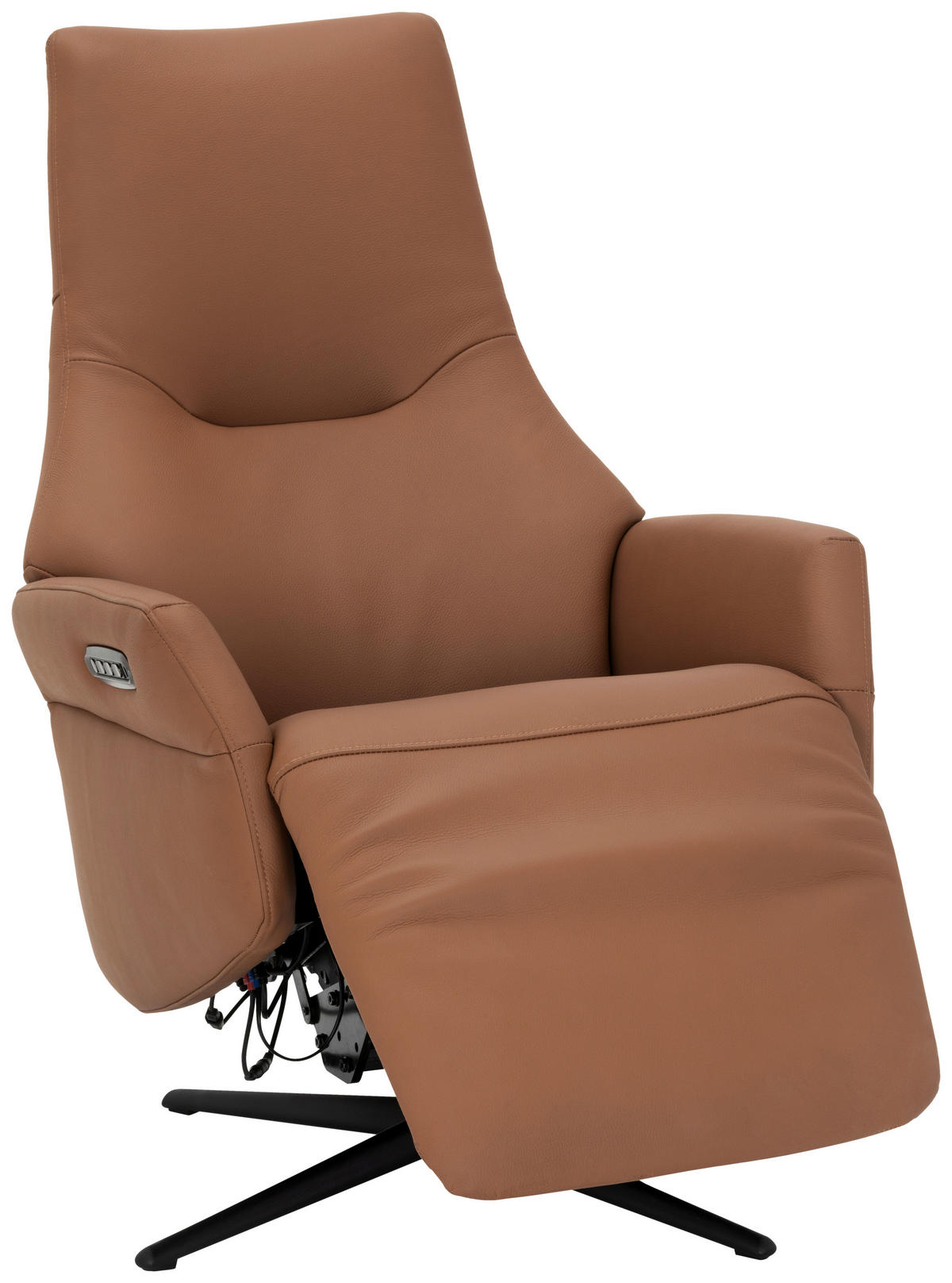 RELAXSESSEL Lederlook Echtleder    - Schwarz/Braun, KONVENTIONELL, Leder/Textil (70/111/86cm) - Livetastic