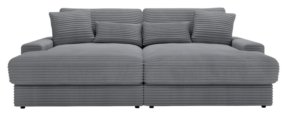 BIGSOFA Cord Dunkelgrau  - Dunkelgrau/Schwarz, MODERN, Kunststoff/Textil (230/85/190cm) - Carryhome
