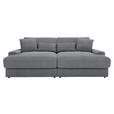 BIGSOFA Cord Dunkelgrau  - Dunkelgrau/Schwarz, MODERN, Kunststoff/Textil (230/85/190cm) - Carryhome