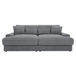 BIGSOFA Cord Dunkelgrau  - Dunkelgrau/Schwarz, MODERN, Kunststoff/Textil (230/85/190cm) - Carryhome