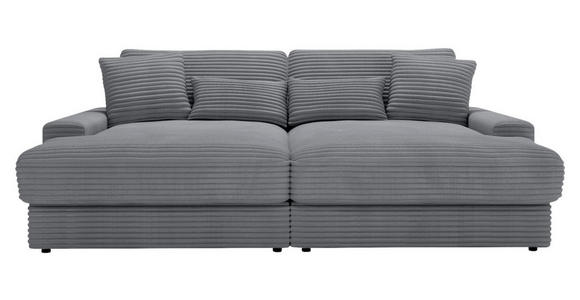 BIGSOFA in Cord Dunkelgrau  - Dunkelgrau/Schwarz, MODERN, Kunststoff/Textil (230/85/190cm) - Carryhome