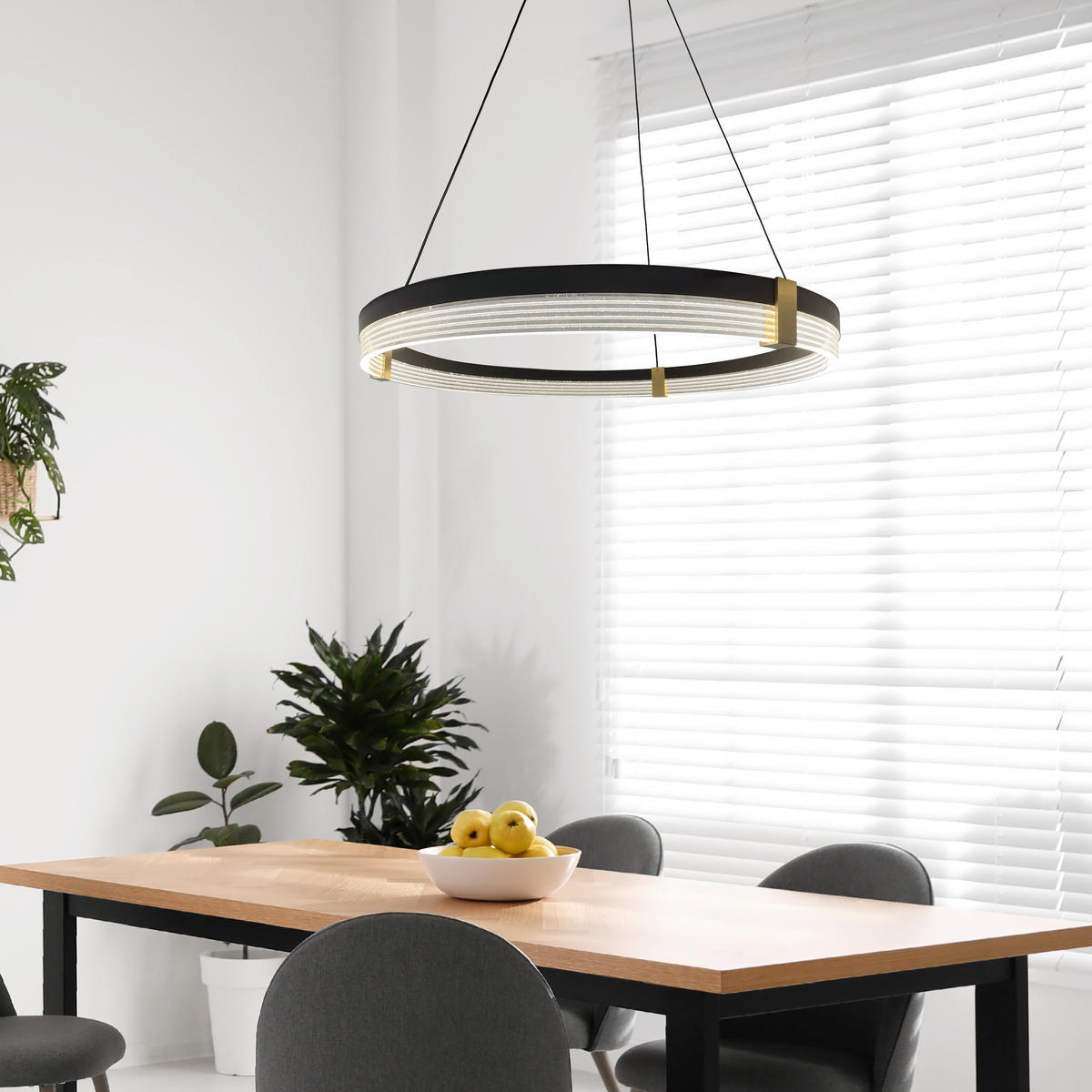 LED-HÄNGELEUCHTE Plum  150/60/60 cm  - Schwarz, Design, Metall (150/60/60cm)