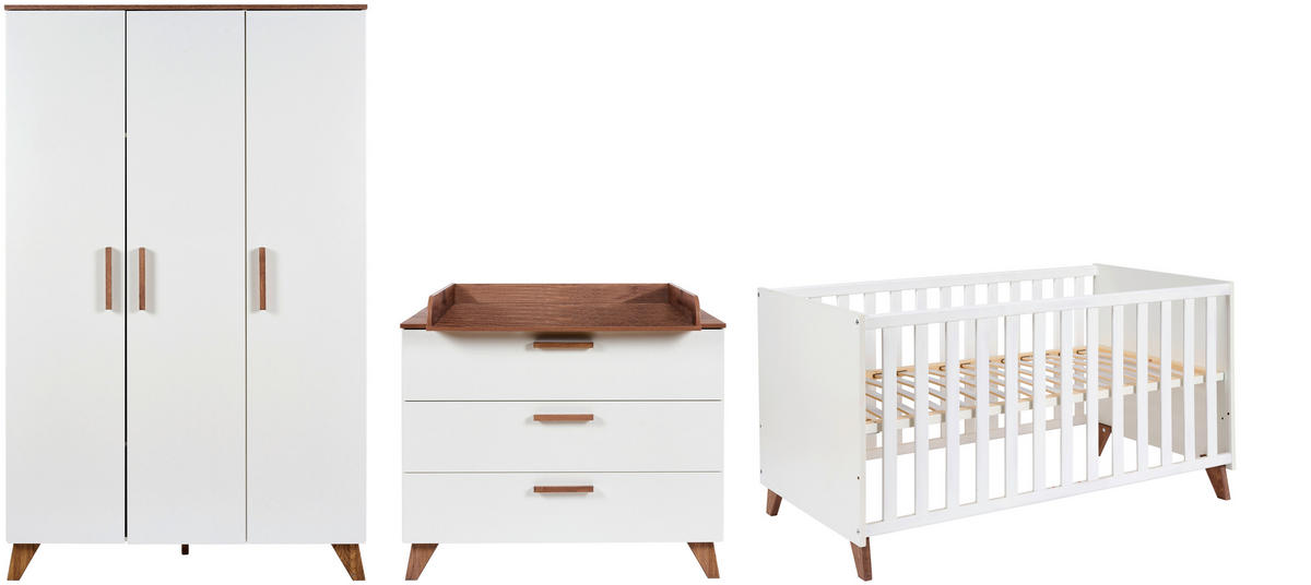 BABYZIMMER Emely 3-teilig  - Weiß, Basics, Holzwerkstoff - Jimmylee