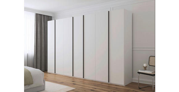 DREHTÜRENSCHRANK 350/235/61 cm,  in Weiß, 7-türig  - Graphitfarben/Weiß, Basics, Holzwerkstoff/Metall (350/235/61cm) - Novel