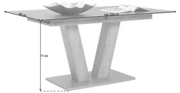 ESSTISCH in Kunststoff, Holzwerkstoff 160(200)/90/77 cm - Eichefarben/Graphitfarben, KONVENTIONELL, Holzwerkstoff/Kunststoff (160(200)/90/77cm) - Voleo