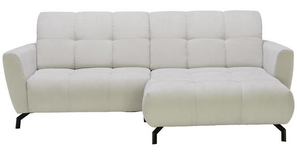 WOHNLANDSCHAFT in Textil Silberfarben - Silberfarben/Schwarz, MODERN, Textil/Metall (252/176cm) - Hom`in