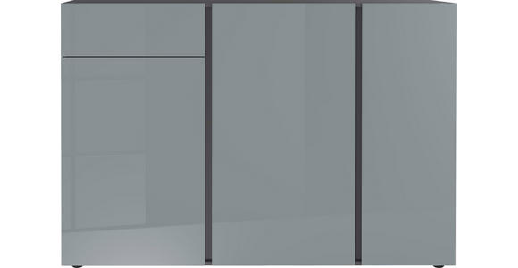 SIDEBOARD 150/104/42 cm  - Graphitfarben/Schwarz, KONVENTIONELL, Glas/Holzwerkstoff (150/104/42cm) - Voleo