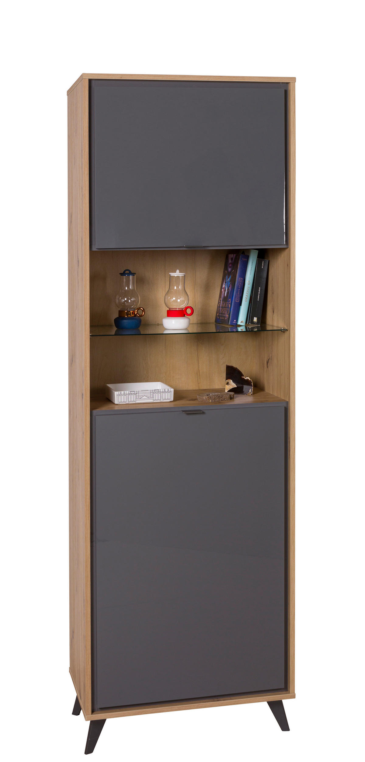 VITRINA, delno masivno  - Moderno, kovina/umetna masa (65,6/200,1/40,7cm) - Carryhome
