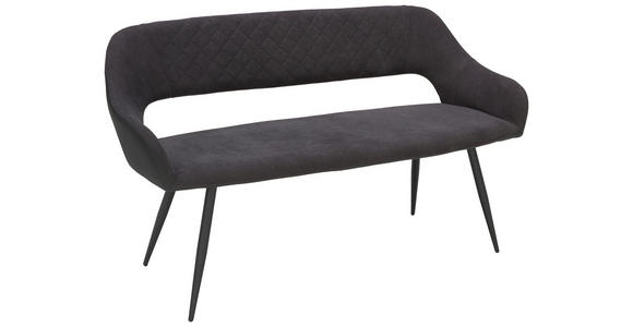 SITZBANK 140/80/62 cm in Anthrazit, Schwarz - Anthrazit/Schwarz, Design, Textil/Metall (140/80/62cm) - Carryhome