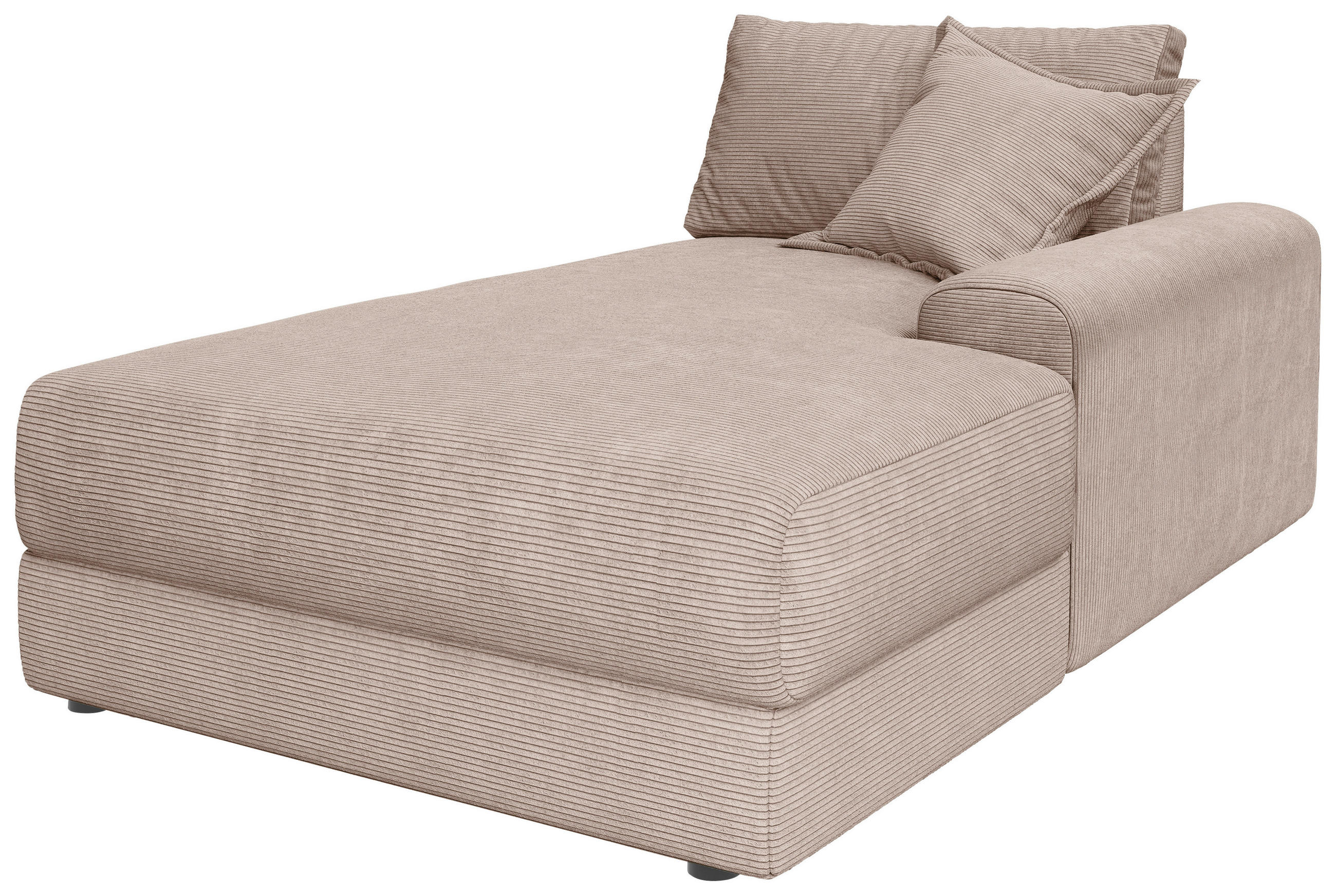 BIGSOFA  in Cord Rosa  - Schwarz/Rosa, MODERN, Kunststoff/Textil (117/93/190cm) - Carryhome
