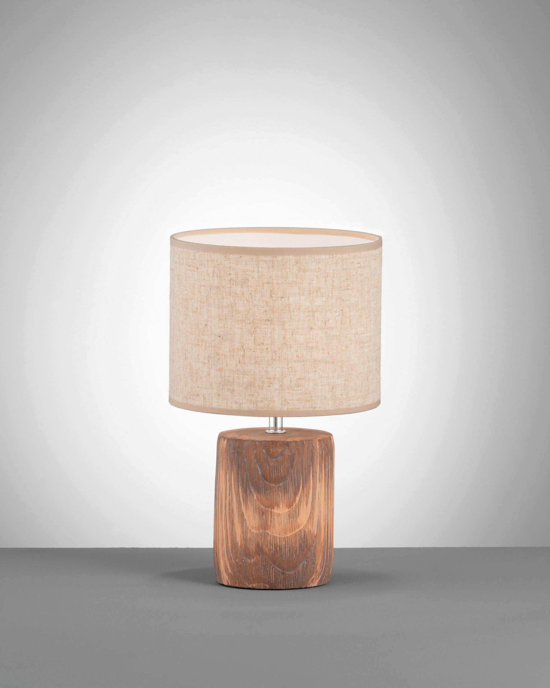 TISCHLEUCHTE 20/35 cm   - Sandfarben/Braun, Natur, Textil/Stein (20/35cm) - Fischer & Honsel