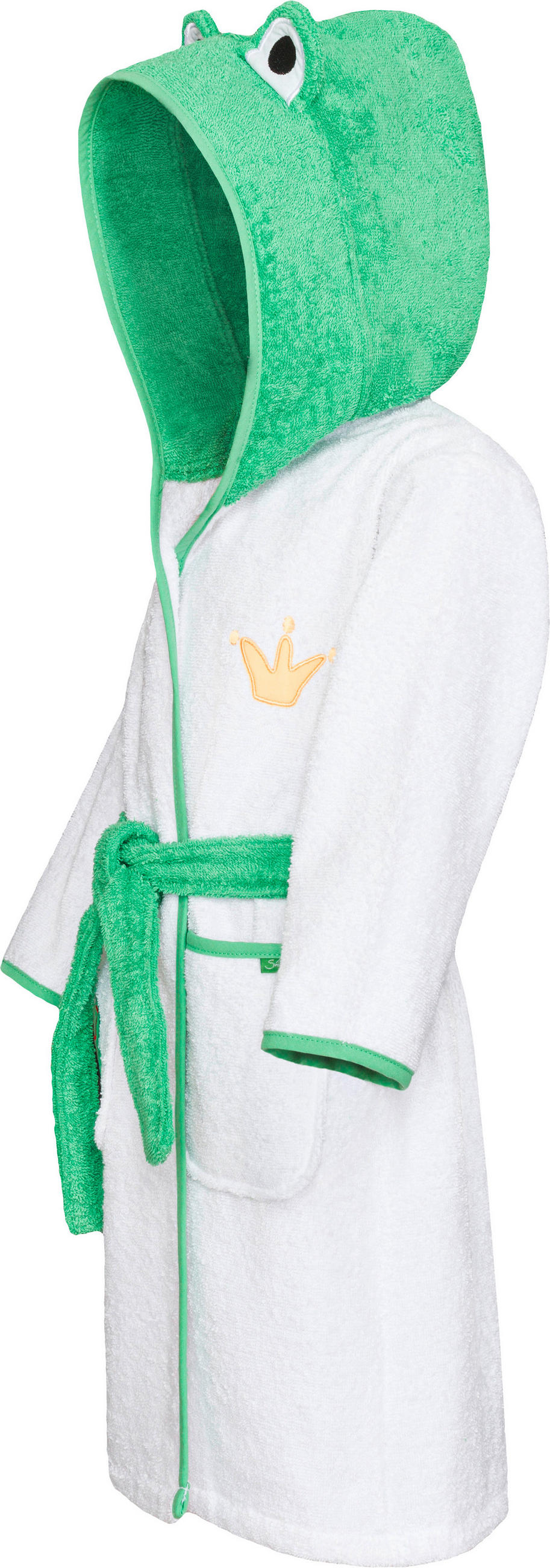 KINDERBADEMANTEL 86/92  - Weiß/Grün, Basics, Textil (86/92null)