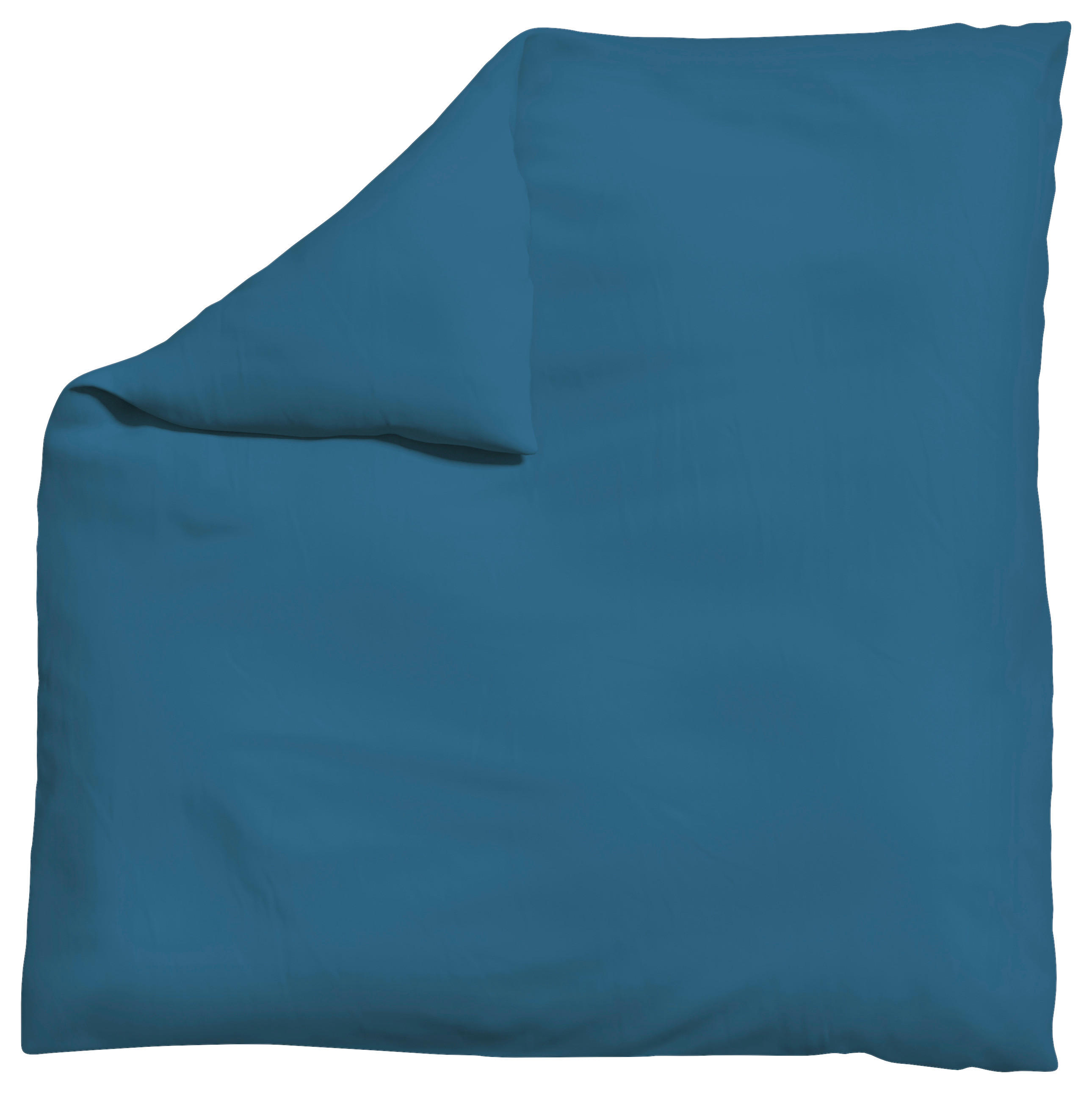 Schlafgut Bettdeckenbezug Woven Satin Blau 200x200 cm