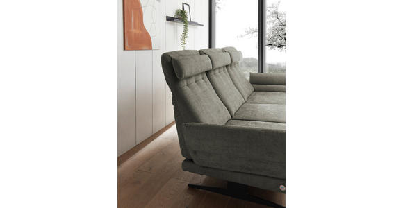 ECKSOFA in Flachgewebe Grün 279-327/176-217 cm - Schwarz/Grün, Design, Textil/Metall (279-327/176-217cm) - Dieter Knoll