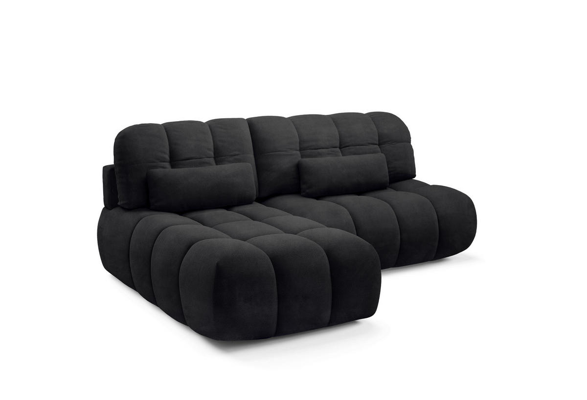ECKSOFA TARANTO Schwarz Webstoff  - Schwarz, Design, Kunststoff/Textil (172/225cm) - Livetastic