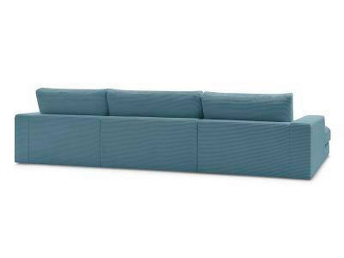 WOHNLANDSCHAFT LEONARD Hellblau Cord  - Schwarz/Hellblau, MODERN, Kunststoff/Textil (159/404/159cm)