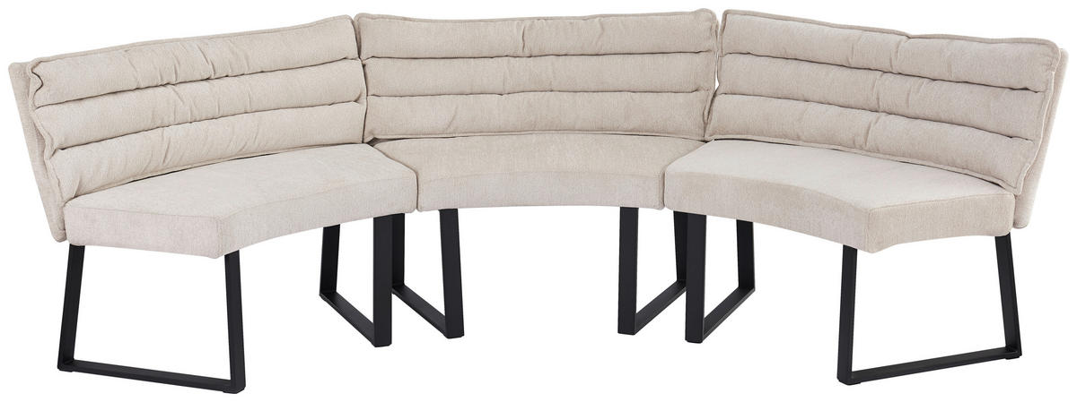 SITZBANK in Metall, Textil Beige  - Beige/Schwarz, MODERN, Textil/Metall (108/82/60cm) - MID.YOU