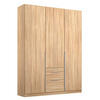 DREHTÜRENSCHRANK in Sonoma Eiche  - Alufarben/Sonoma Eiche, Modern, Holzwerkstoff (136/229/54cm) - Rauch Möbel