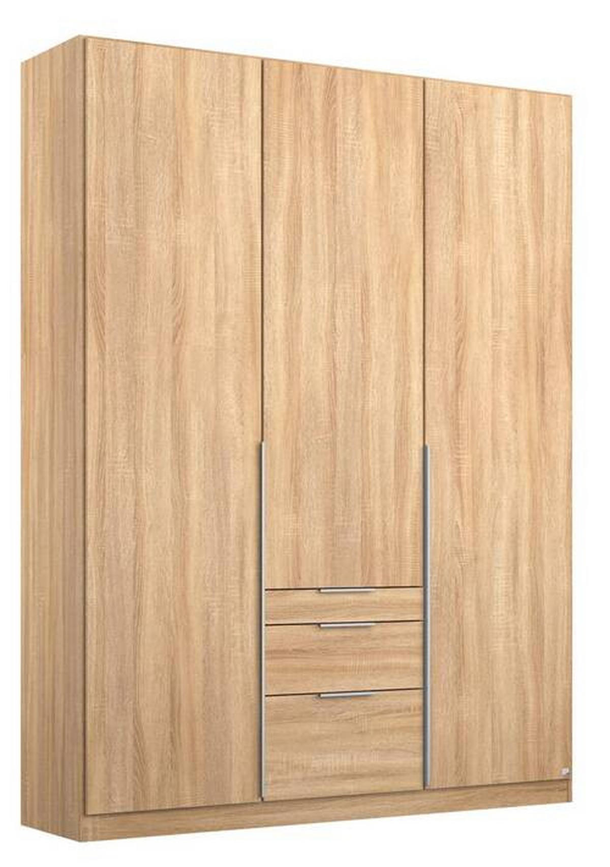 DREHTÜRENSCHRANK in Sonoma Eiche  - Alufarben/Sonoma Eiche, Modern, Holzwerkstoff (136/229/54cm) - Rauch Möbel