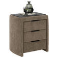 NACHTSCHRANK 57/61/42 cm  - Schwarz/Braun, Design, Textil/Metall (57/61/42cm) - Johann Jakob