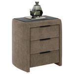 NACHTSCHRANK 57/61/42 cm  - Schwarz/Braun, Design, Textil/Metall (57/61/42cm) - Johann Jakob