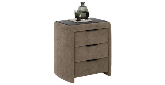 NACHTSCHRANK 57/61/42 cm - Schwarz/Braun, Design, Textil/Metall (57/61/42cm) - Johann Jakob
