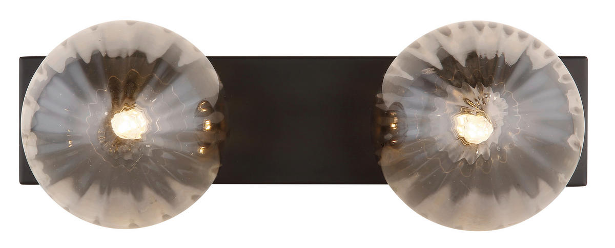 WANDLEUCHTE Dallerta 35/12/15 cm   - Klar/Schwarz, Design, Glas/Metall (35/12/15cm) - Globo