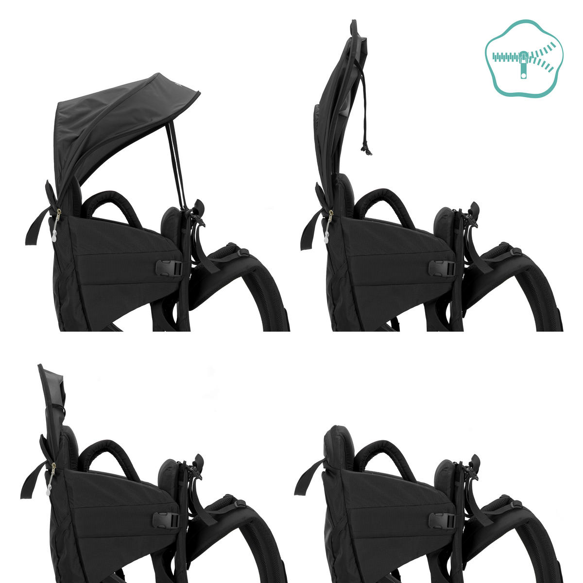 RÜCKENTRAGE Trekking  - Silberfarben/Schwarz, Basics, Textil/Metall (30/90/73cm) - Fillikid