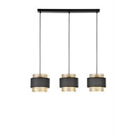 HÄNGELEUCHTE 85/200 cm  - Goldfarben/Schwarz, Trend, Textil/Metall (85/200cm)