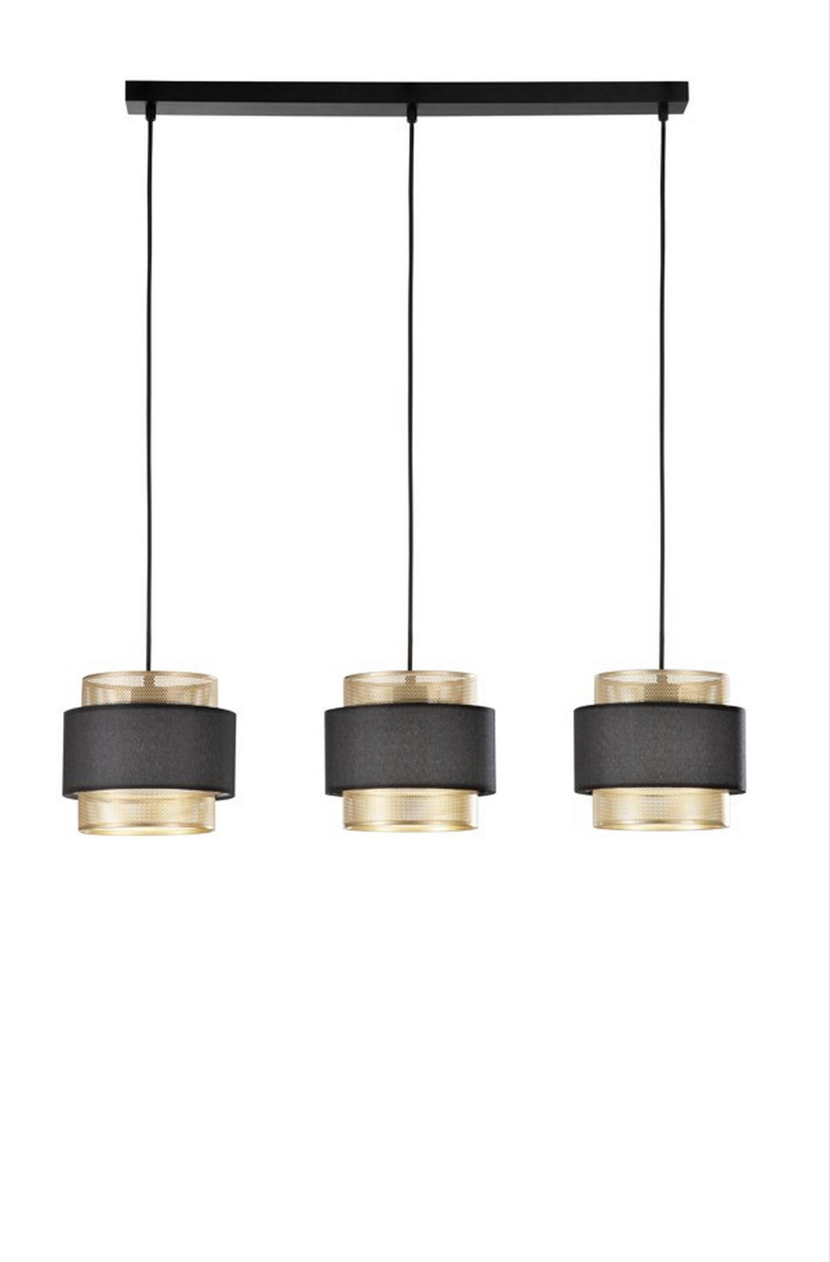 HÄNGELEUCHTE 85/200 cm  - Goldfarben/Schwarz, Trend, Textil/Metall (85/200cm)