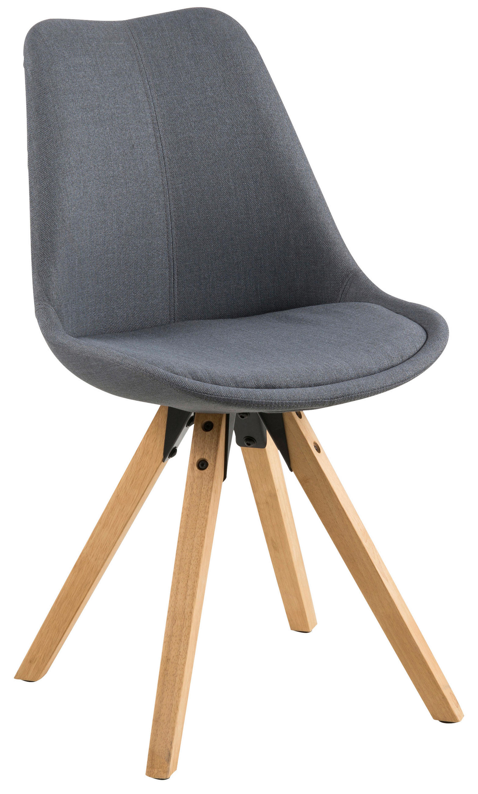 STUHL Flachgewebe Dunkelgrau  - Dunkelgrau/Eichefarben, Design, Holz/Textil (48/85/55cm) - Carryhome