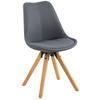 STUHL Flachgewebe Dunkelgrau  - Dunkelgrau/Eichefarben, Design, Holz/Textil (48/85/55cm) - Carryhome