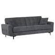 SCHLAFSOFA Morton  in Flachgewebe Anthrazit  - Anthrazit/Schwarz, KONVENTIONELL, Textil/Metall (230/84/95cm) - Xora