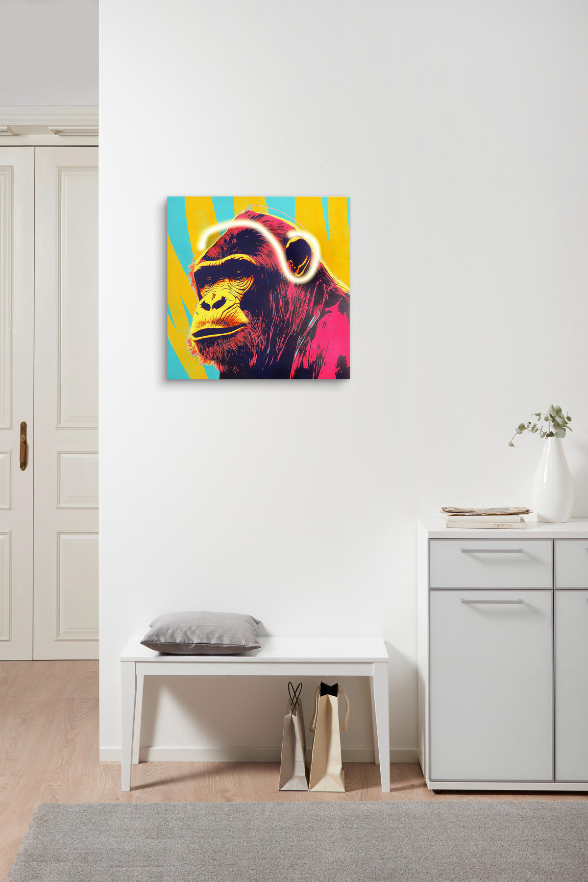 KUNSTDRUCK Tiere Multicolor 55/55 cm  - Multicolor, Trend, Holz/Holzwerkstoff (55/55cm) - Monee